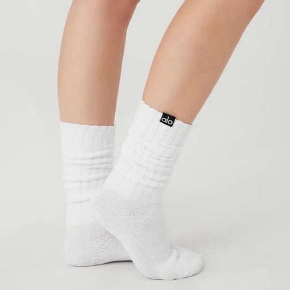 Alo Yoga Unisex Scrunch Socks | White | Size M | NWT | Authentic - Picture 2 of 6